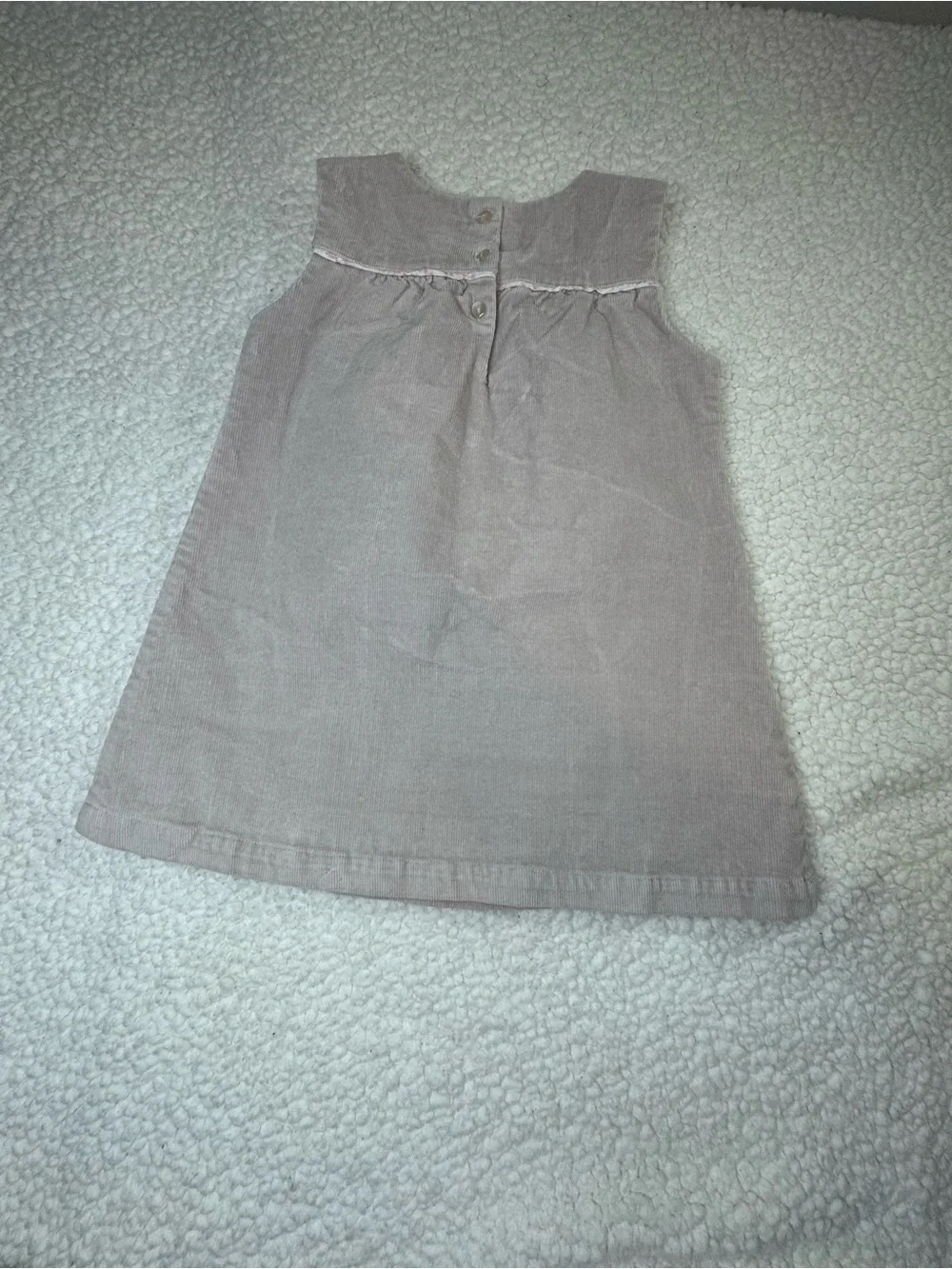 Girls' Gray Corduroy A-Line Pinafore Dress